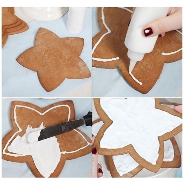 

wholesale 6 pcs/lot 3d five-pointed star plastic cookies cutter mold diy set christmas baking t bbyojw bdesports
