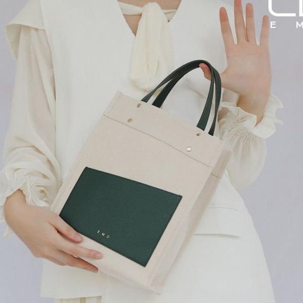 

shoulder bags 2021 autumn/winter fashion stitched canvas handbag stiletto bag