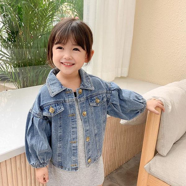 

children's denim jacket for boys girls baby autumn toddler jean jacket toddler girl fall clothes solid long sleeves girls coats, Blue;gray