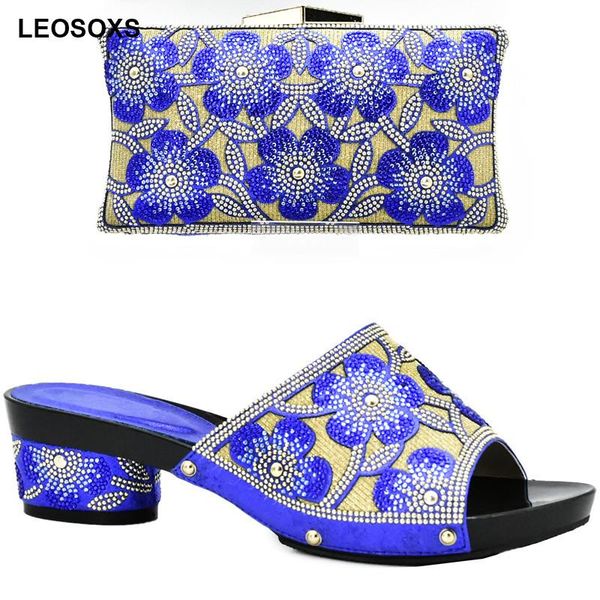 

новое прибытие итальянская обувь с согласующей сумкой набор украшенным с rhinestone обувью и сумка для нигерии party luxury сандалии женщин, Black