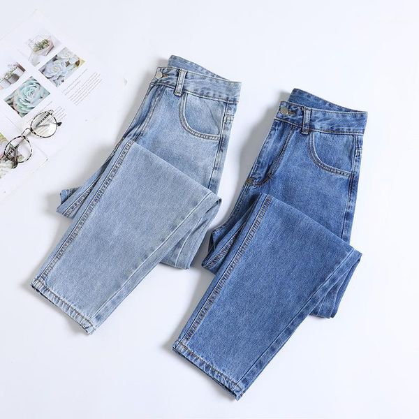 

spring woman mom jeans pants boyfriend jeans for women with high waist push up ladies denim trousers1, Blue