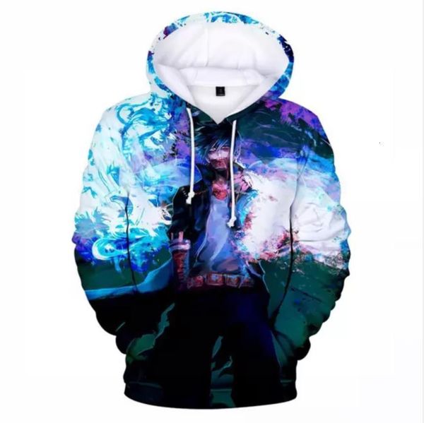 

my hero academy 3d anime hoodies men women casual oversized hoodie long sleeve material polyester 3d print hoodies, Black