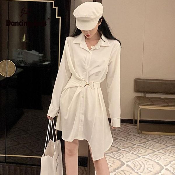 

women's polos shirts women autumn -collar blouse long sleeve solid loose korean slim vintage shirt female outwear top, White