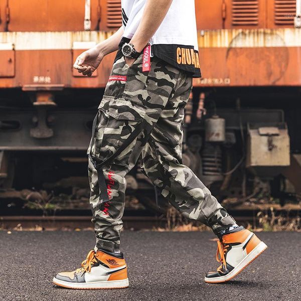 

loose hip hop man jogger camouflage side pockets style men's sweatpants fashion 2020 high street casual pants male oversize 5xl1, Black