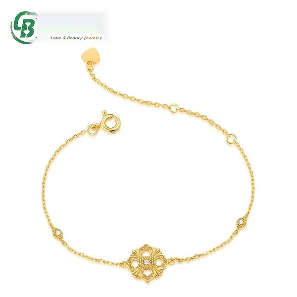 

lights925 pure silver hollow for women design fashion personalized hand jewelry lights925 pure silver hollow braceletbracelet braceletbracel, Golden;silver