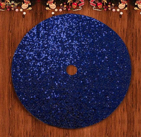 

christmas decorations tree skirts 48 inch navy blue round sequin skirt for small carpet decorations-m1023