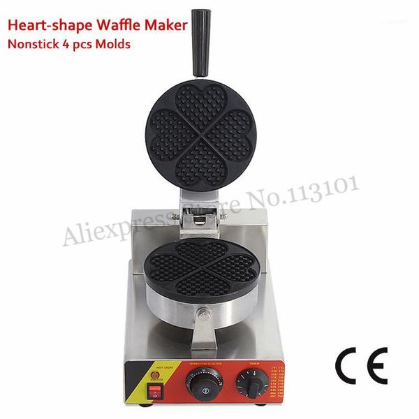 

bread makers commercial waffle maker 4 molds heart-shaped machine 220v 110v stainless steel for home restaurant cafeteria1