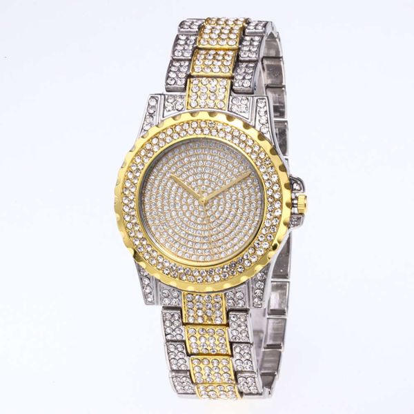 

studded lady's casual suit diamond alloy fashion quartz watch, Slivery;brown