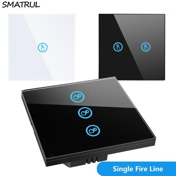 

smatrul touch wall switch light led lamp crystal glass screen panel 1 2 3 gang no neutral wire eu uk standard sensor on off1