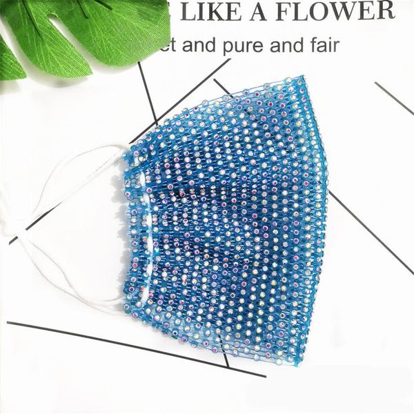 

designer face masks women fashion face mask rhinestone mask female summer sunscreen thin sequin decoration bright diamond mask wholesale