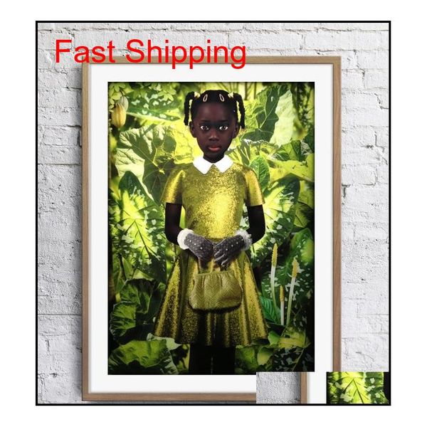 

ruud van empel art works standing in green yellow dress art poster wall decor pictures art print poster unframe 16 qyluwo yh_pack