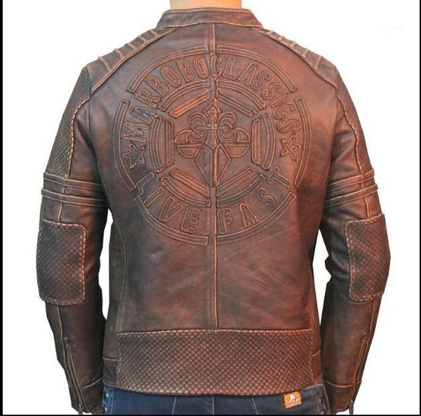 

brand plus size biker leather jacket,100% genuine leather mens jackets,vintage quality men coat.leather motor coat1, Black