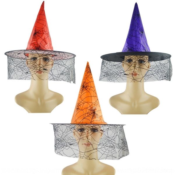 

wwiut halloween witch head party party cloak cap children's cap head capdecoration wizard witch ball pointed gauze hat cape hat azx23