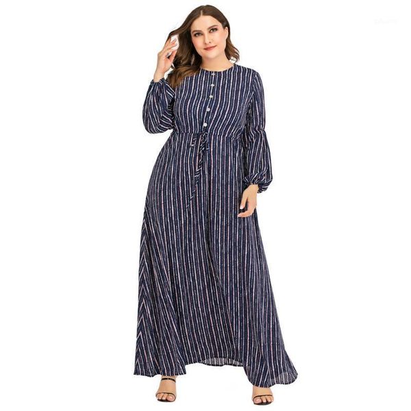 

3xl plus size muslim abaya women long sleeve loose maxi dress dubai stripe arab robe party caftan kaftan turkish islam clothing1, Red