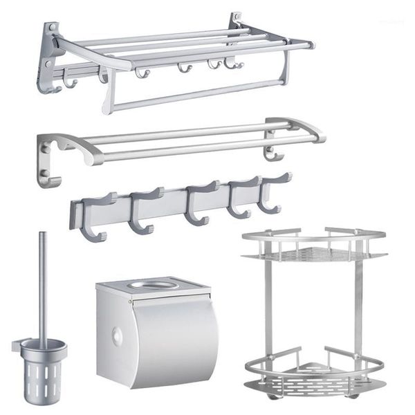 

bath accessory set towel bar holder bathroom shelf hooks toilet paper brush accessories1