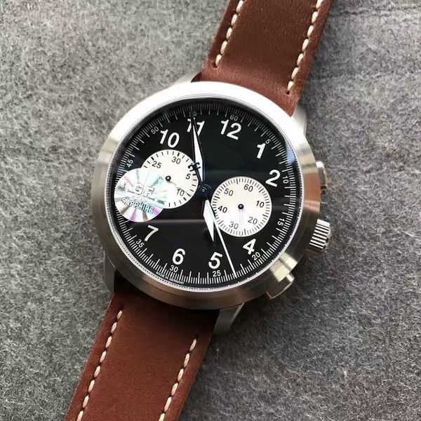 44mm Chronograph Chrono Kronometre Otomatik 7750 Erkek İzle Erkekler Kol GF En İyi Kalite Saatler Safir Kristal