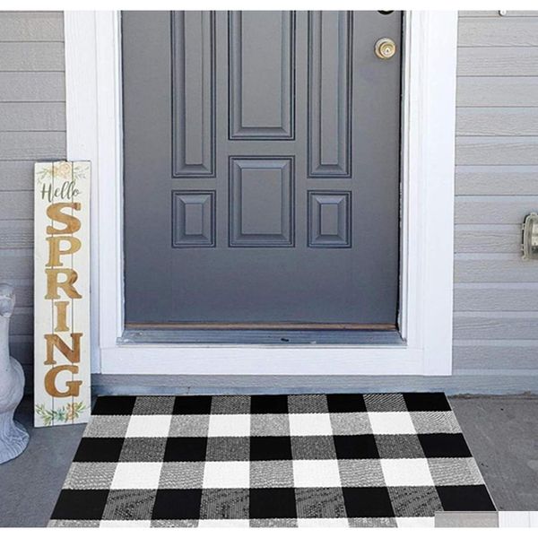 

rug door mat outdoor rugs for buffalo plaid front porch layered doormats checkered flannel cotton entry way layer qylyyz bdetoys
