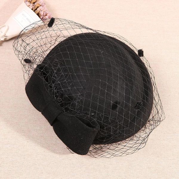 

2019 fascinating fedoras elegant female wool felt mesh bow floral pillbox hat with veils ladies fascinator wedding hats lm011 h jllmvw