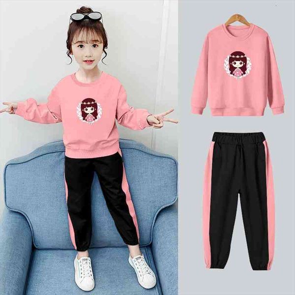 

big girls clothing sets autumn spring toddler girls clothes kids tracksuit suit children clothing 3 4 5 6 8 9, White