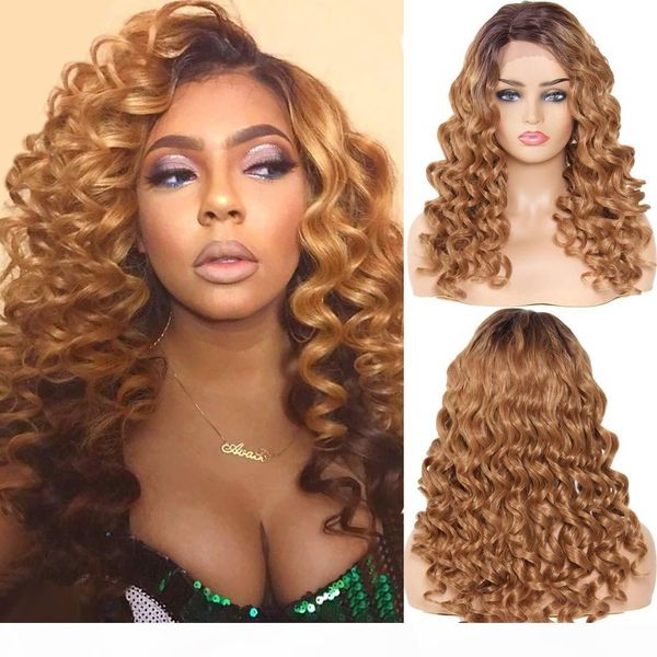 

27 ombre 2 tone lace front wig human hair highlight balayage wig brown to blonde 130% density bleached knots with baby hair (18 inch, 1b 27, Black;brown