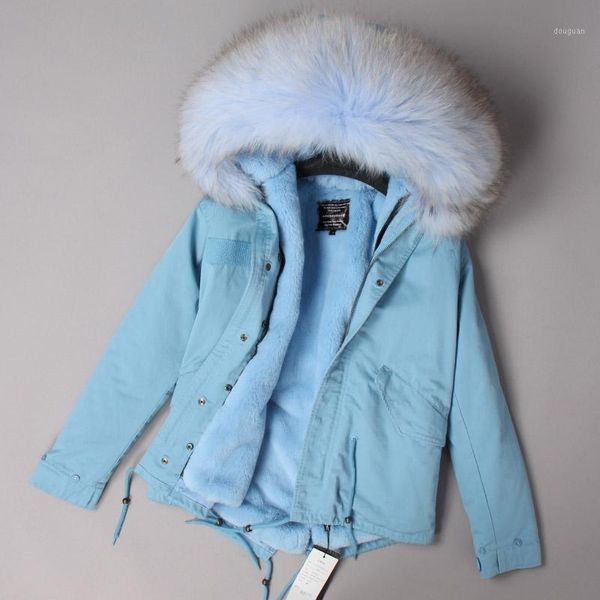 

multi-color cotton winter women coats plus size real fur hooded collar 2018 new removed solid fur liner parkas mujer overcoat1, Black