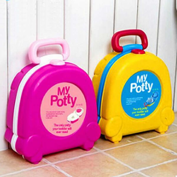 Neue Baby Mädchen Junge Tragbare Reisen Auto Squatty Potty Baby WC Toilette Urinal Gelb Rosa Töpfchen Kinder Trainer Sitz wc 201117