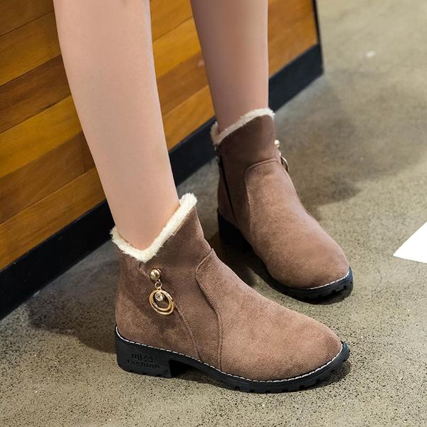 

emma yhbl snow boots female high help thick bottom non-slip winter shoes female 2020 new flat bottom cotton shoes, Black