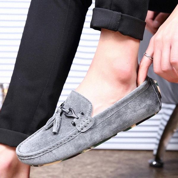 

men shoes leisure comfy soft men loafers outdoor fashion classics fashion retro tassel flats shoes concise slip on men #g39g, Black