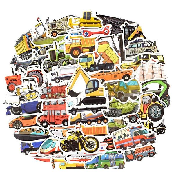 

50 pcs waterproof anime car style vinyl stickers for water bottle lapluggage kids rooms bedroom decor f sqctus abc2007