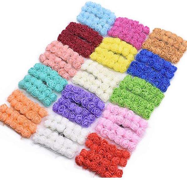 

144pcs decorative teddy bear rose pe foam artificial silk flower bouquet for home wedding flower decor fake ros jllyel