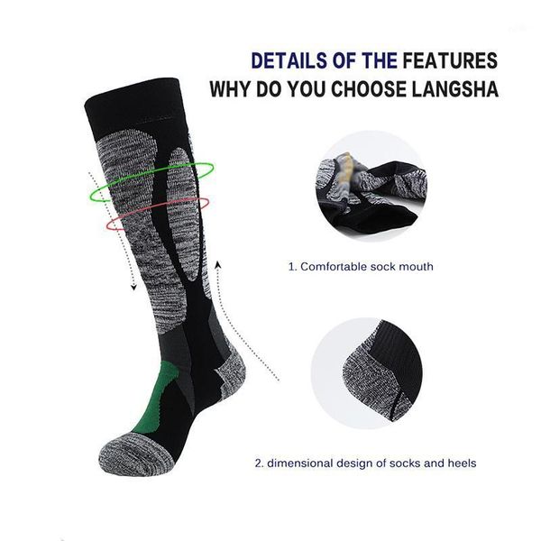 

warm long thermal socks alaska men women thicker cotton outdoor sport climbing camping hiking snow ski sock for cycling sports1, Black
