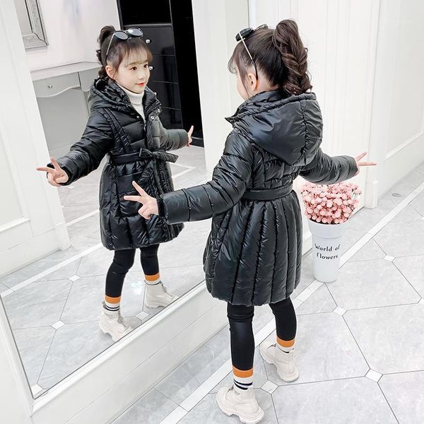 

girls winter coats kids 2020 winter jacket for girls cotton-padded clothes children hooded velour jackets outwear1, Blue;gray