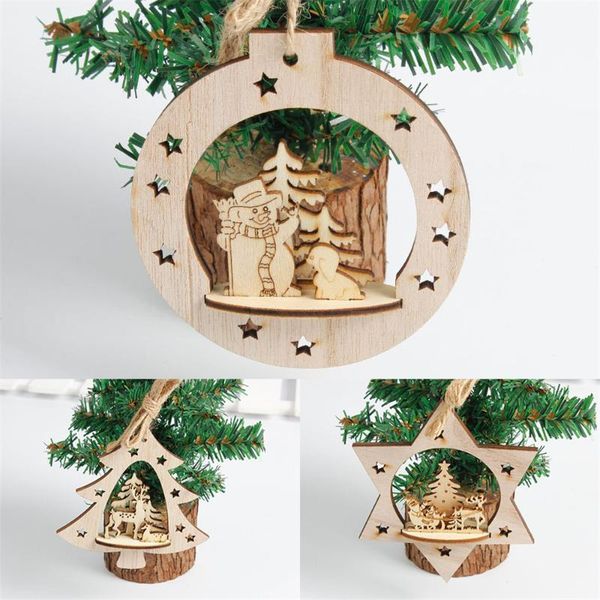 

christmas decorations carved decorative wood pendant tree home decoration wall hangings beautifully1