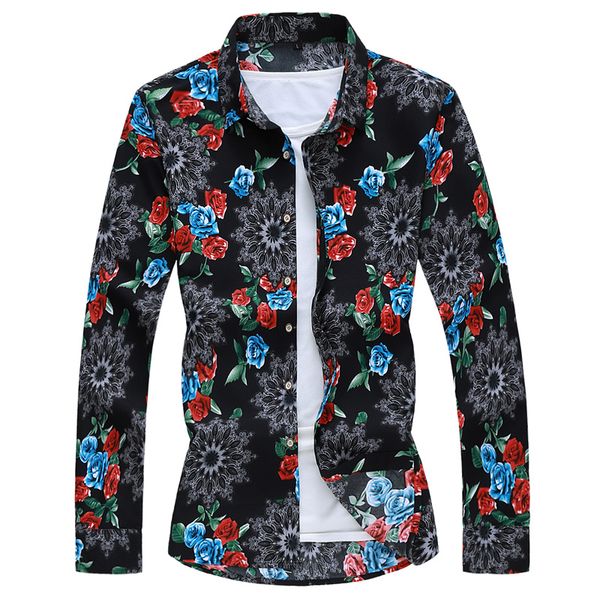 

2021 new fashion spring autumn fall long sleeve floral print shirts clothes rlhe, White;black