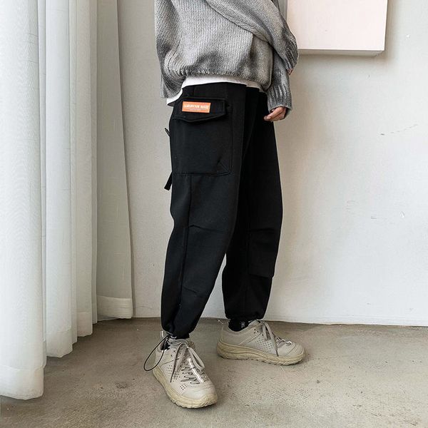 

men's trousers 2021 spring and winter new size s-5xl pants legs young fashion vo6g, Black