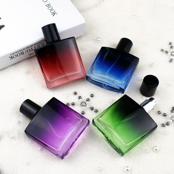 

5pcs/lot 30ml square glass perfume bottle empty pump spray perfume atomizer refillable cosmetic container portable 201012