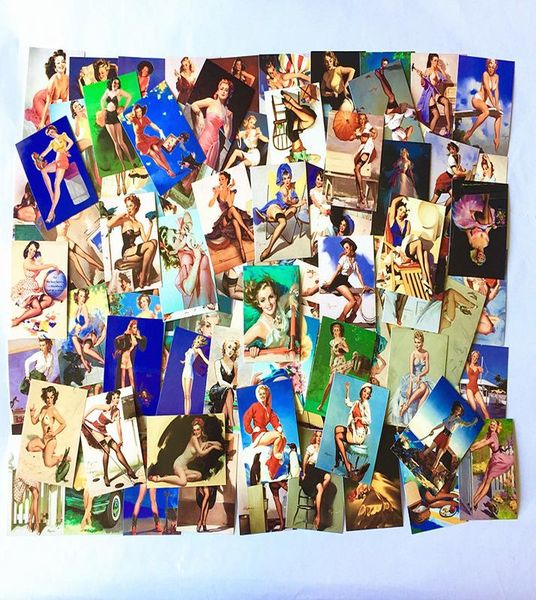 

100pcs retro stickers girl beauty lapposter cool waterproof car sticker trolley guitar case sticker fashion classic toy wmtoei