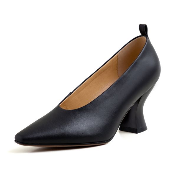 

female pumps 2021 shoes 22-25 cm in short length toe seven inches heels sheepskin palms + pigskin lining it5c, Black