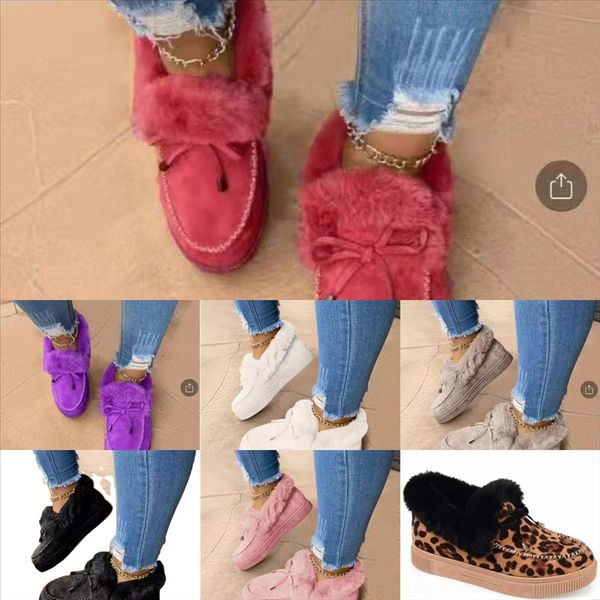 

sfyhl whoholl winter warm thick snow boots slippers size mop cotton yarn cotton faux fur plus female velvet men's plus velvet indoor ho, Black