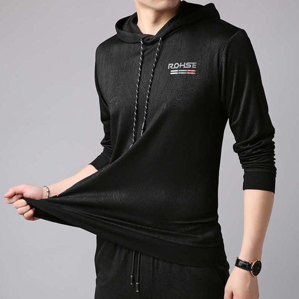

long middle aged men's sleeve hooded pullover casual wear fall 2019 new sweater sportswear, Gray