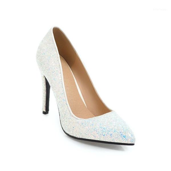 

plus size fashionable sequin single shoes ladies high heels women shoes woman pumps1, Black