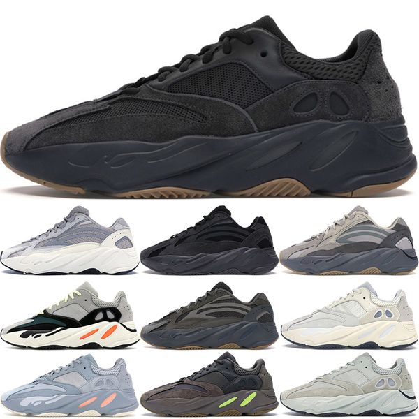 

свободный корабль горячего kanye west обувь повседневная обувь wave runner og solid gray мужчины женщины 700s geode статическая сиреневый до, Black