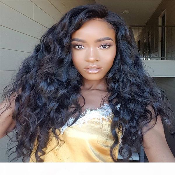 

peruvian virgin human hair density full lace wigs deep wave glueless silk base lace front wigs with baby hair for black women, Black;brown