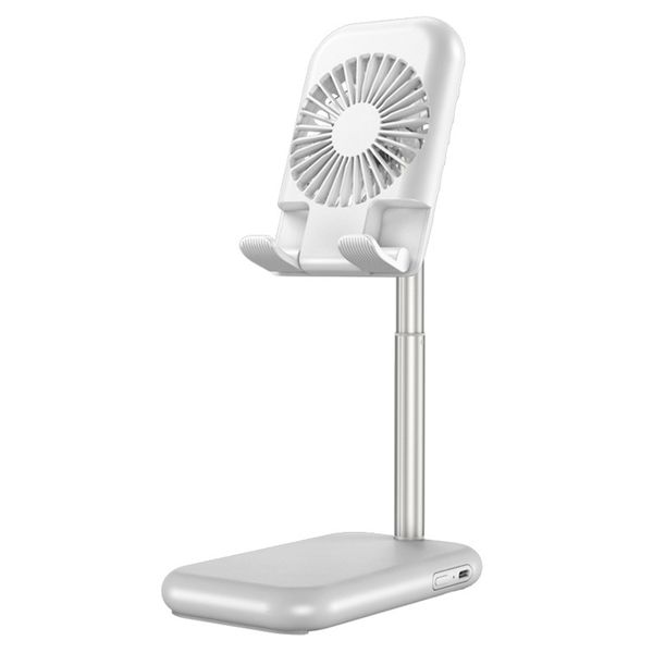 

folding deskstand fan 2 in 1 mobile phone tablet holder for ipad(white)