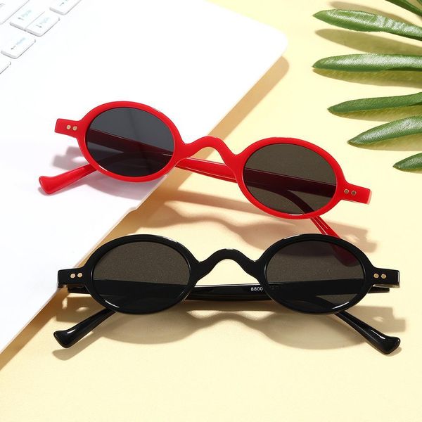 

sunglasses personalized glasses small frame new punk circle ins women's korean fashion steam, White;black