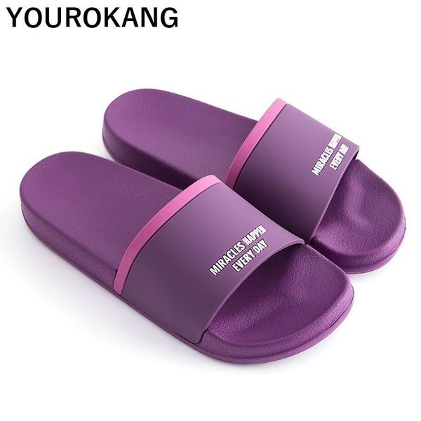 

summer couple home slippers classic bathroom flip flops women badslippers lovers beach sandals non-slip flat shoes 2019 x1020, Black