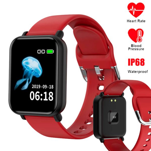 

smart watch r16 pk b57 for men women, waterproof sports wristband with heart rate and blood prsure control, millet pedometer, android