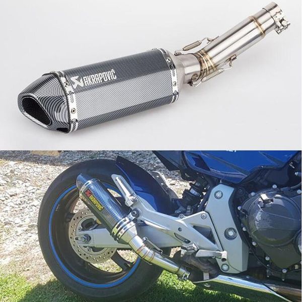 

motorcycle akrapovic exhaust pipe and link pipe for cb600f hornet cbr600f 2007-2013 hornet 600 exhaust escape slip-on1