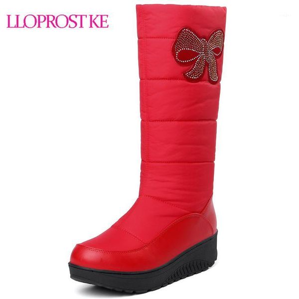

boots lloprost ke plus size 35-44 fashion winter shoes woman snow women waterproof knee d3531, Black