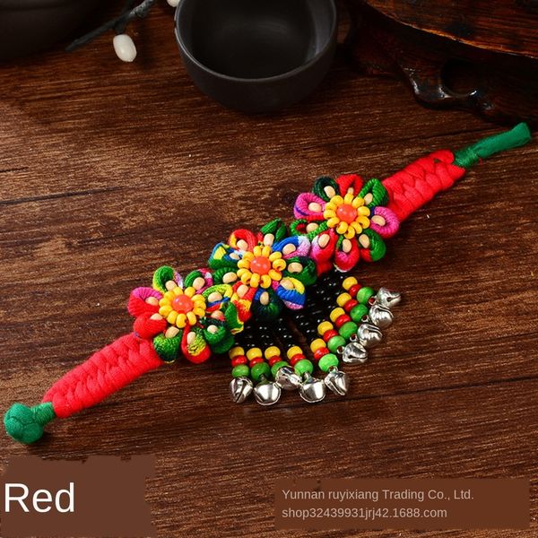 

yunnan characteristic cloth art bell ethnic style disk button dance performance tourist attractions bracelet national bracelet handicraft pe, Golden;silver